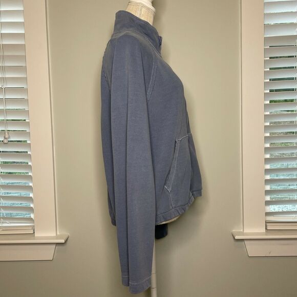 Fabletics Austin Bell Sleeve Jacket Zip Up Terry Cloth True Indigo Dark Large - Picture 5 of 12